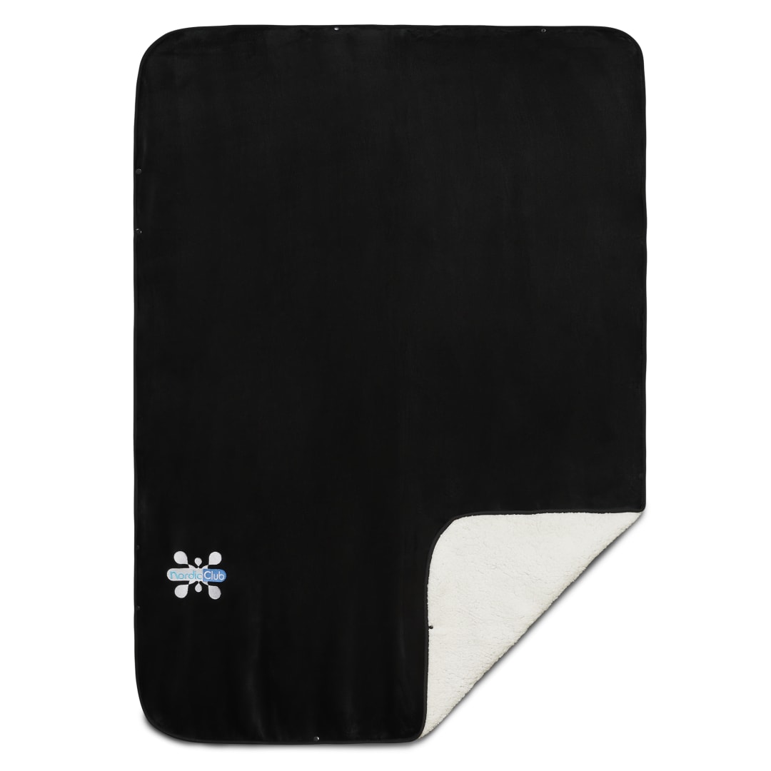 Oversized Wearable WFH Cozy Fleece Sherpa Blanket - 1081-56 Black