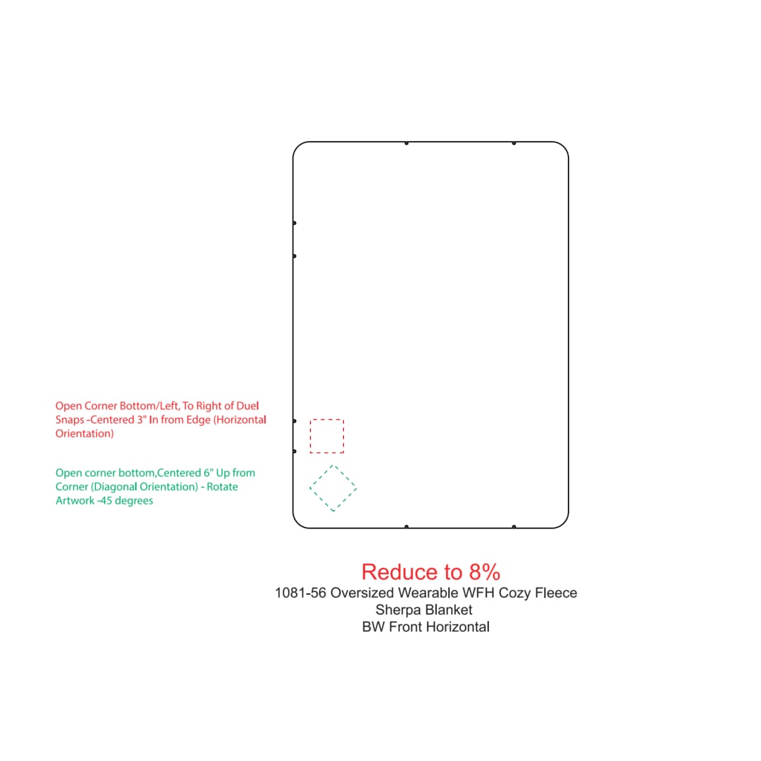 Oversized Wearable WFH Cozy Fleece Sherpa Blanket - 1081-56 Black