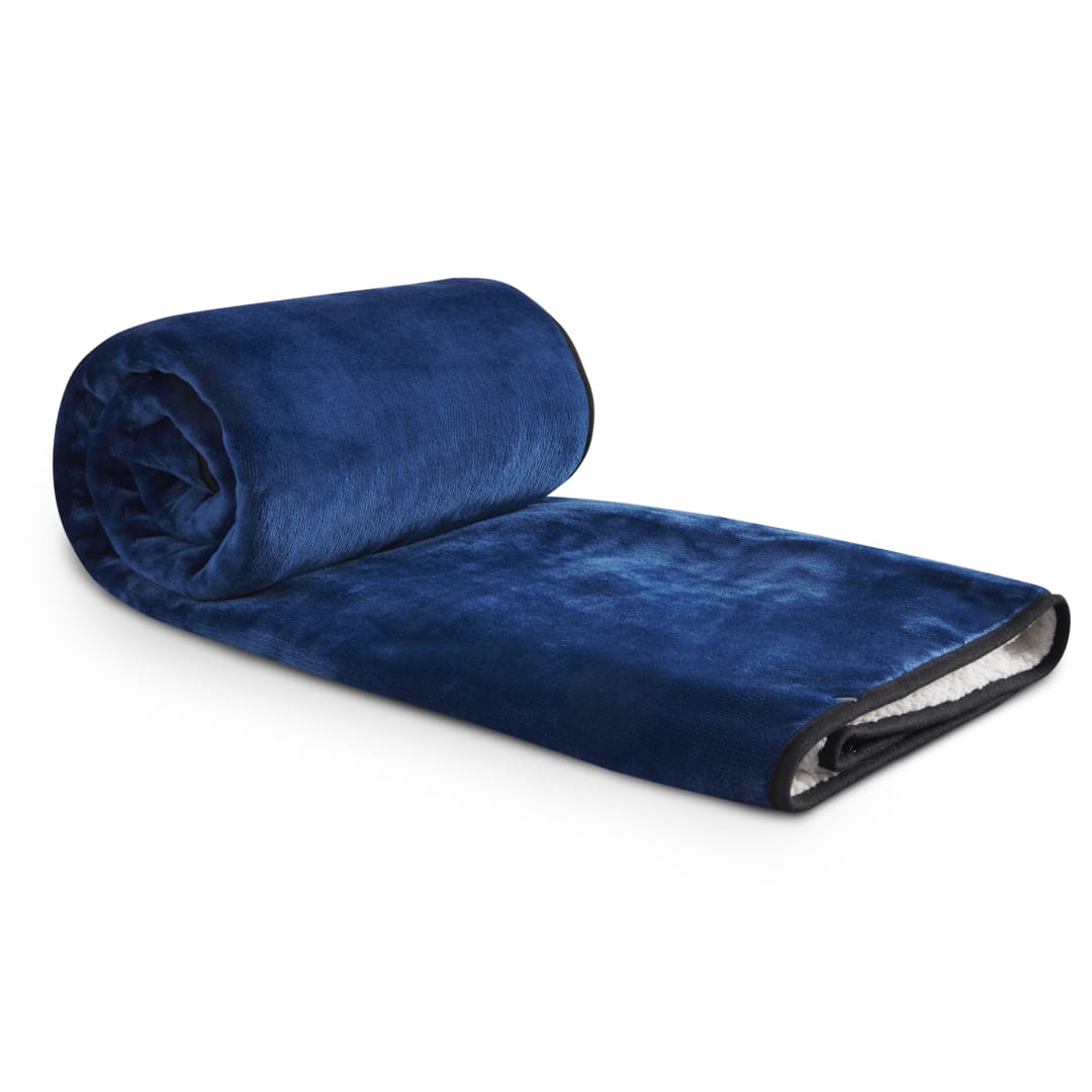 Oversized Wearable WFH Cozy Fleece Sherpa Blanket - 1081-56 Blue
