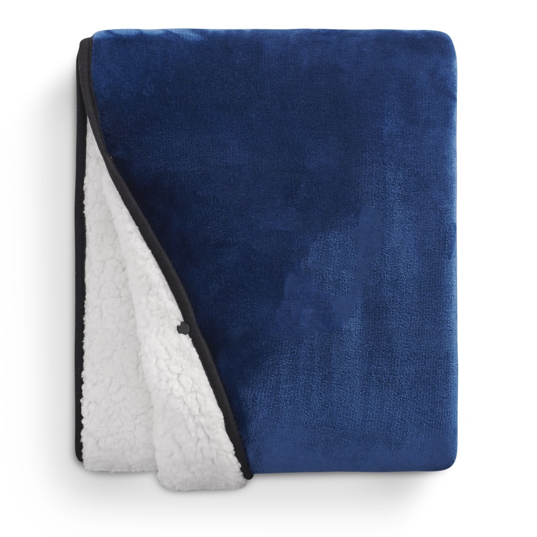 Oversized Wearable WFH Cozy Fleece Sherpa Blanket - 1081-56 Blue