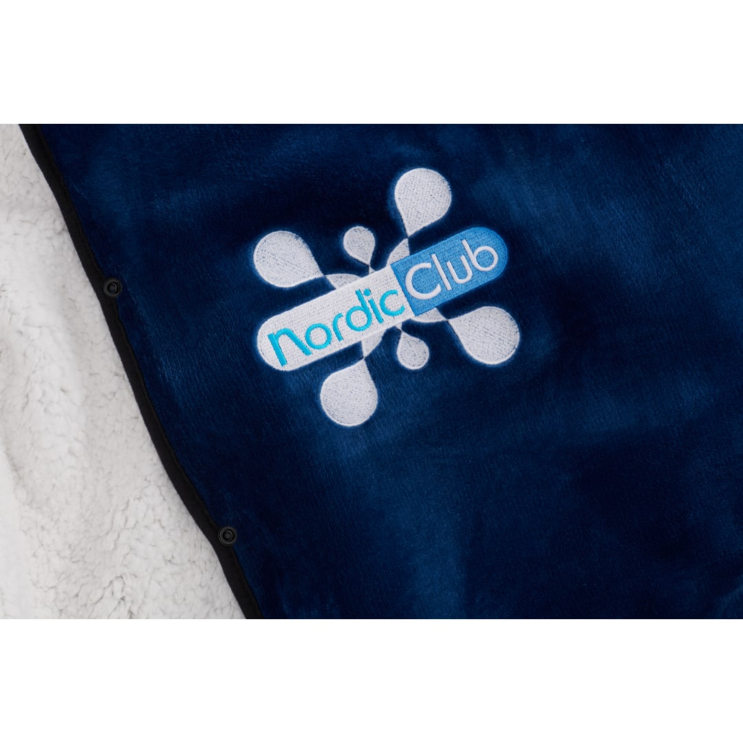 Oversized Wearable WFH Cozy Fleece Sherpa Blanket - 1081-56 Blue