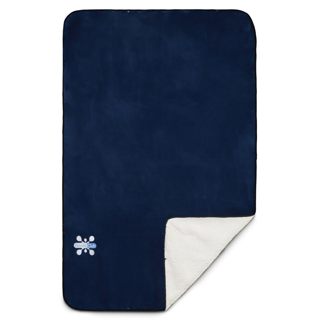 Oversized Wearable WFH Cozy Fleece Sherpa Blanket - 1081-56 Blue