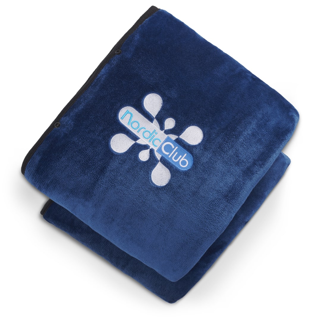 Oversized Wearable WFH Cozy Fleece Sherpa Blanket - 1081-56 Blue
