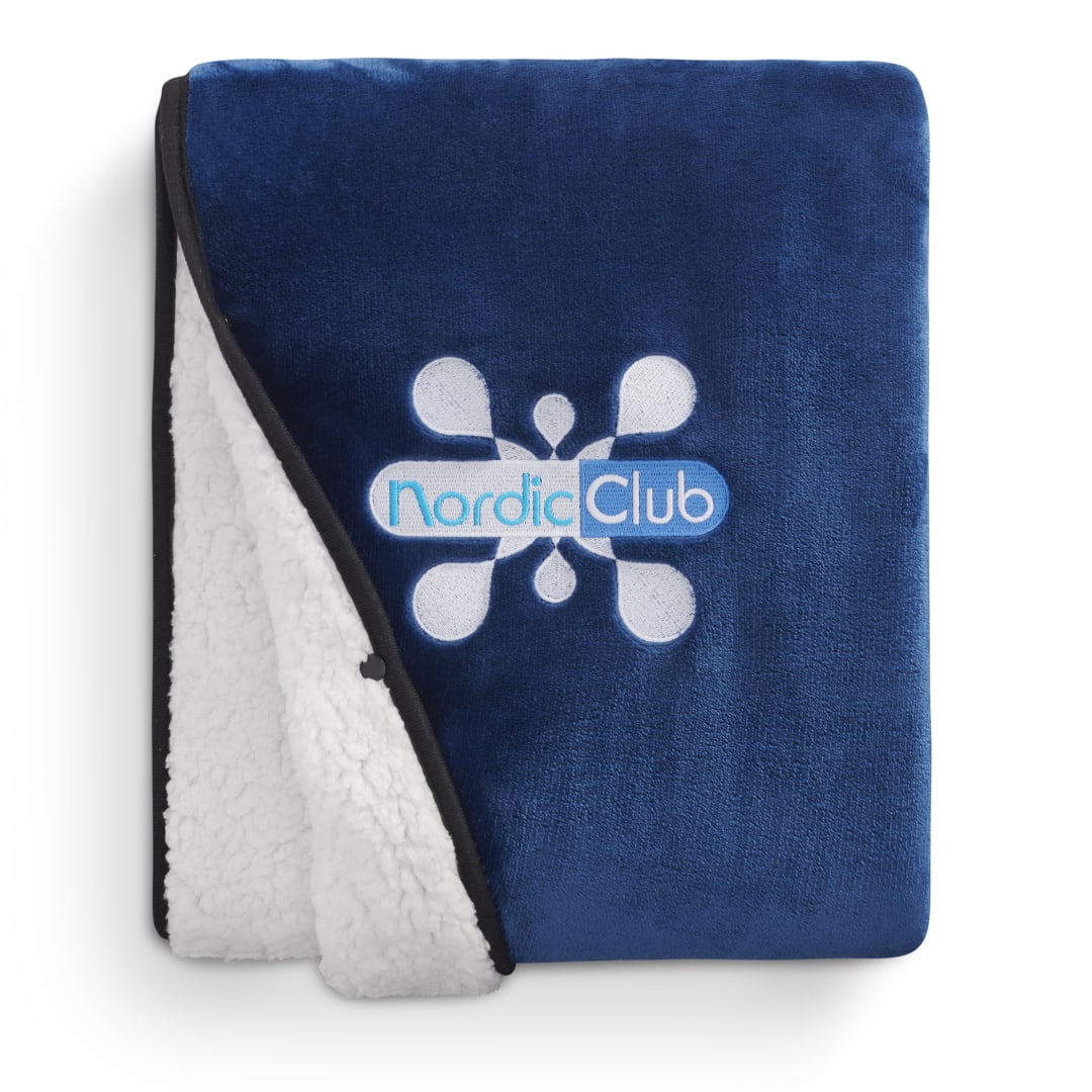 Oversized Wearable WFH Cozy Fleece Sherpa Blanket - 1081-56 Blue