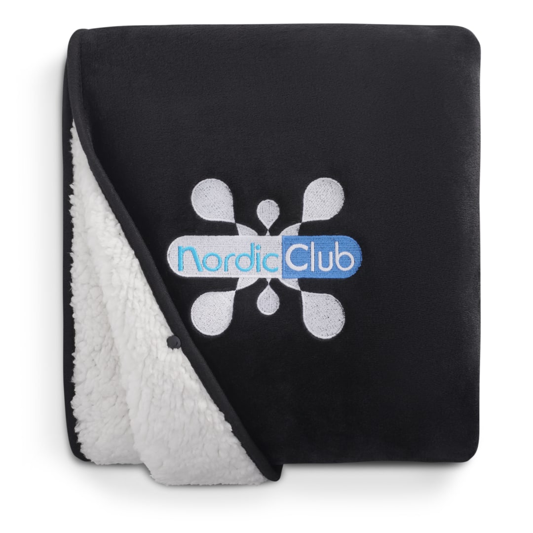 Oversized Wearable WFH Cozy Fleece Sherpa Blanket - 1081-56 Black