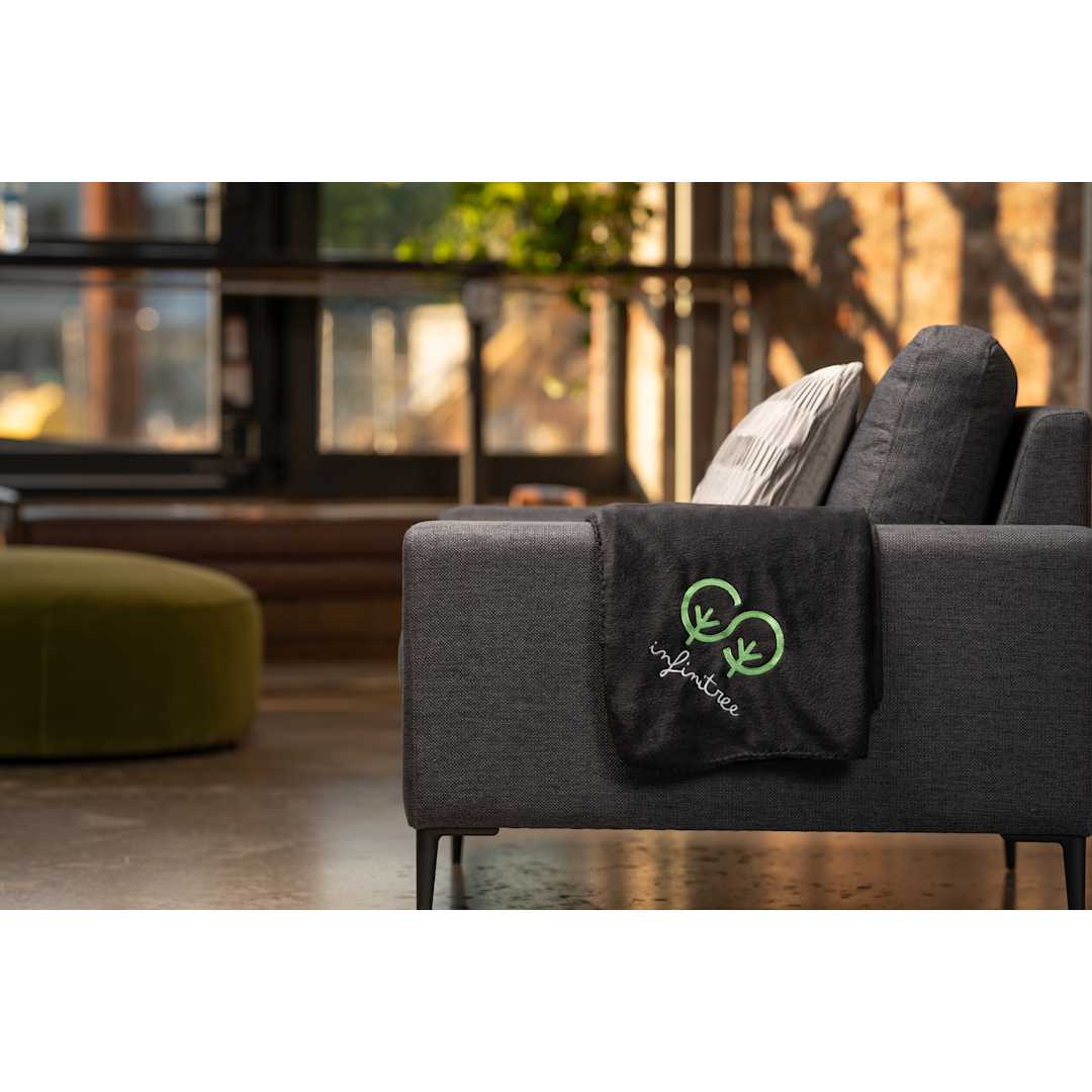 100% Recycled PET Fleece Blanket with RPET Pouch - 1081-57 Black