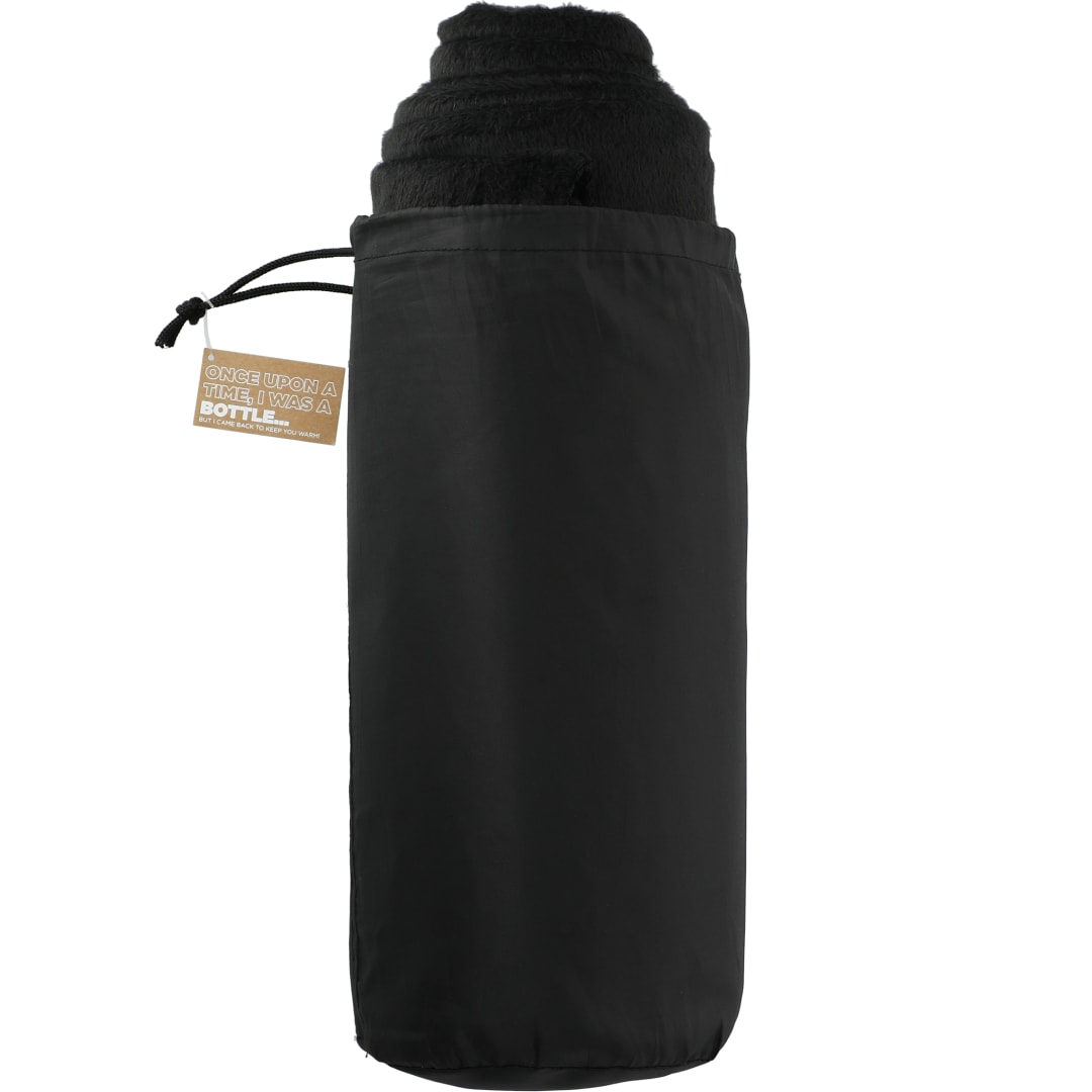 100% Recycled PET Fleece Blanket with RPET Pouch - 1081-57 Black