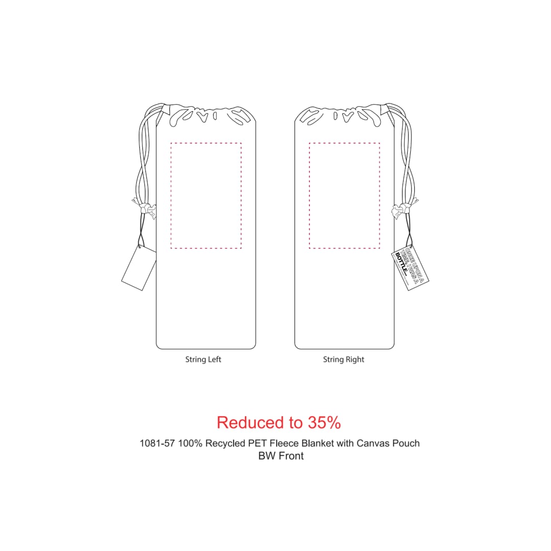 100% Recycled PET Fleece Blanket with RPET Pouch - 1081-57 Black