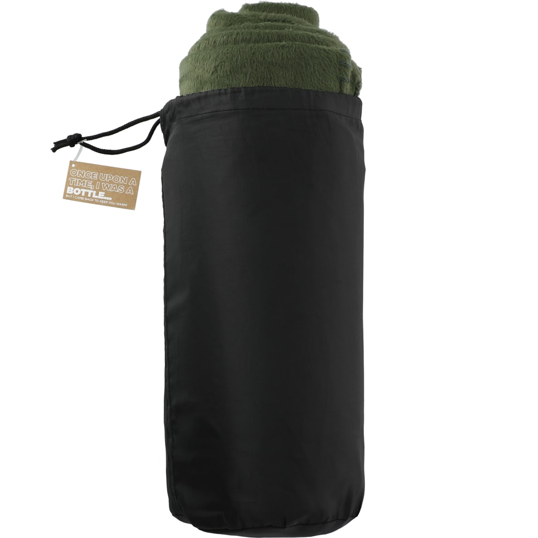 100% Recycled PET Fleece Blanket with RPET Pouch - 1081-57 Green
