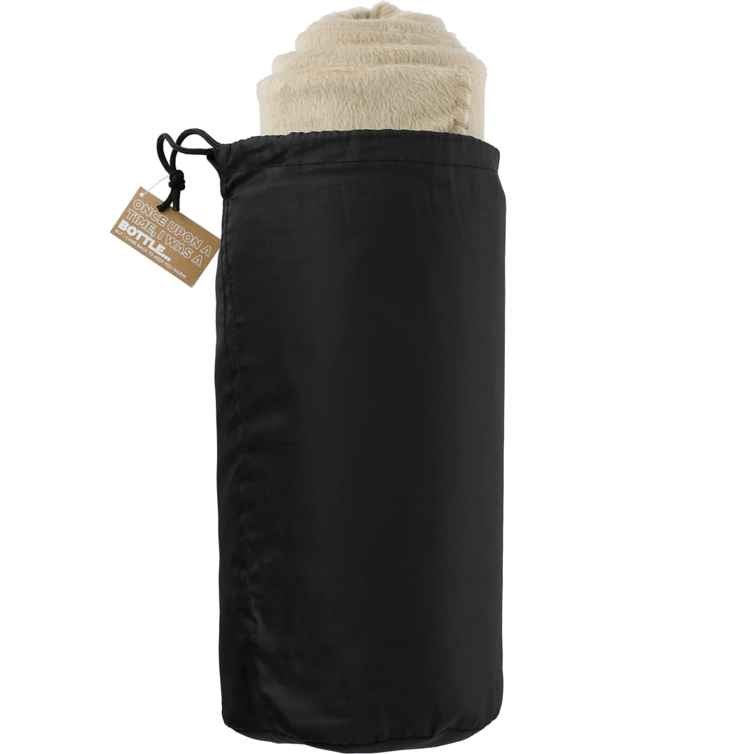 100% Recycled PET Fleece Blanket with RPET Pouch - 1081-57 Natural