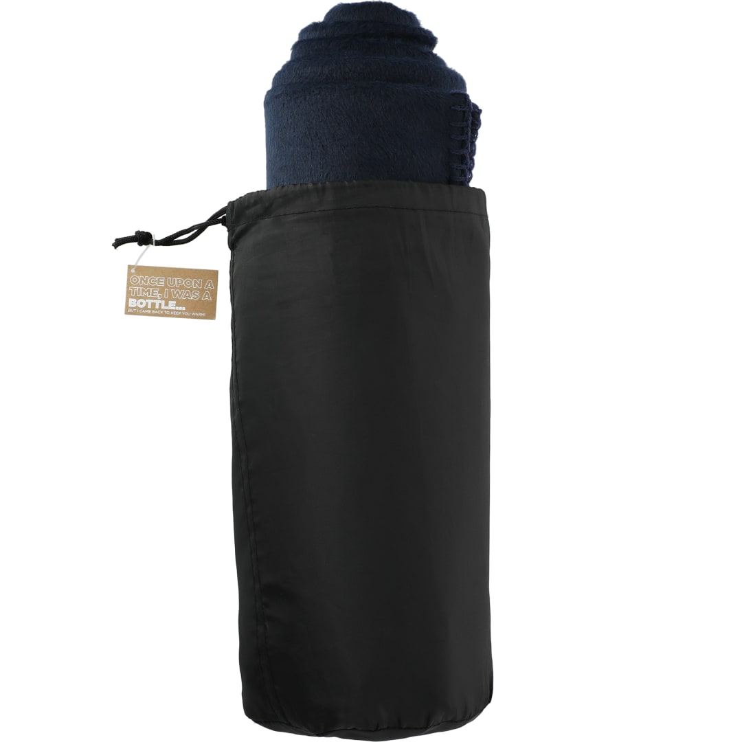 100% Recycled PET Fleece Blanket with RPET Pouch - 1081-57 Blue