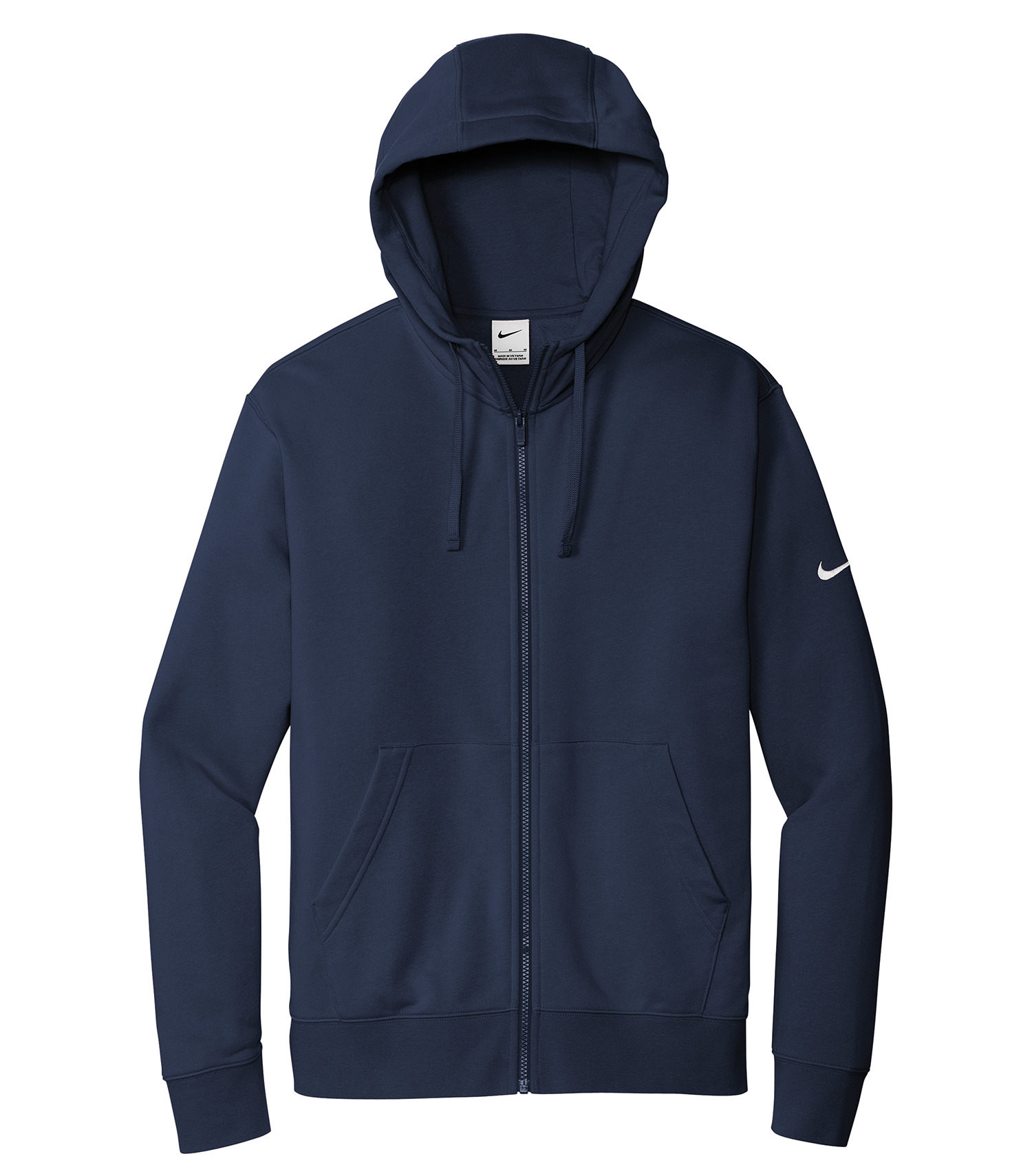 Nike NIKE CHANDAIL À CAPUCHON À GLISSIÈRE MOLLETON CLUB AVEC SWOOSH À LA MANCHE - DR1513 Midnight Navy