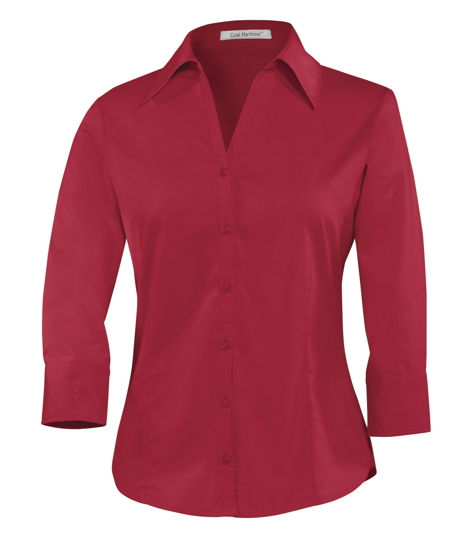 DISCONTINUED COAL HARBOUR® EASY CARE BLEND 3/4 SLEEVE LADIES' WOVEN SHIRT. L615