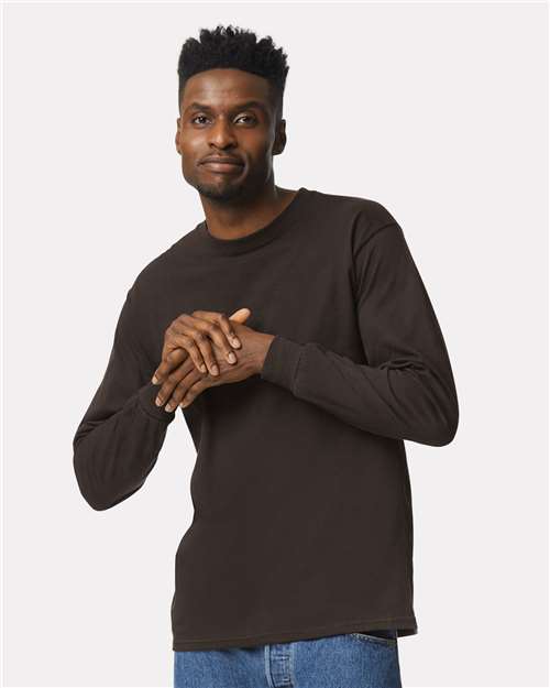 Gildan Unisex Ultra Cotton® Long Sleeve T-Shirt - 2400 Dark Chocolate
