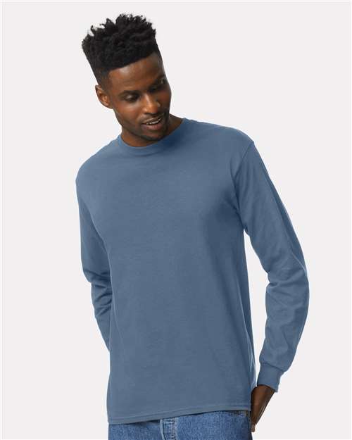 Gildan Unisex Ultra Cotton® Long Sleeve T-Shirt - 2400 Indigo Blue