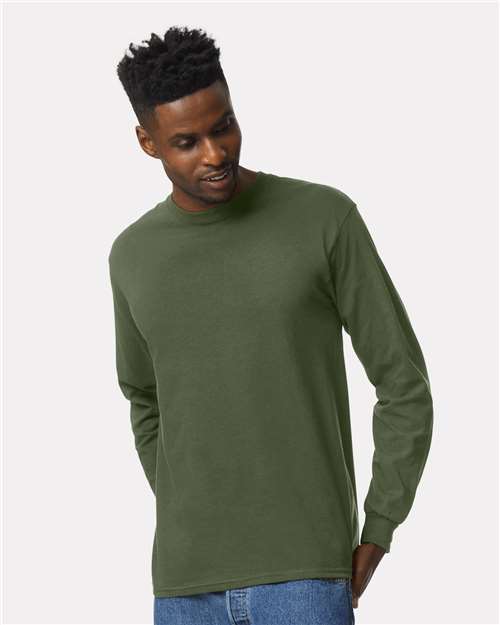 Gildan Unisex Ultra Cotton® Long Sleeve T-Shirt - 2400 Military Green