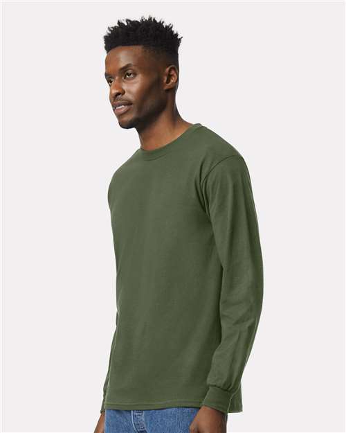 Gildan Unisex Ultra Cotton® Long Sleeve T-Shirt - 2400 Military Green