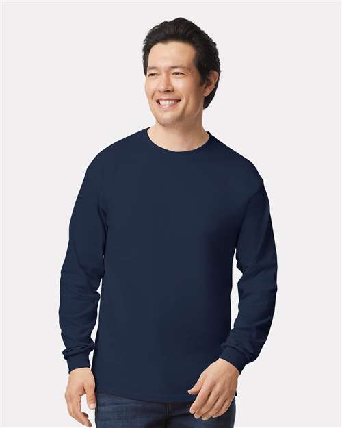 Gildan Unisex Ultra Cotton® Long Sleeve T-Shirt - 2400 Navy
