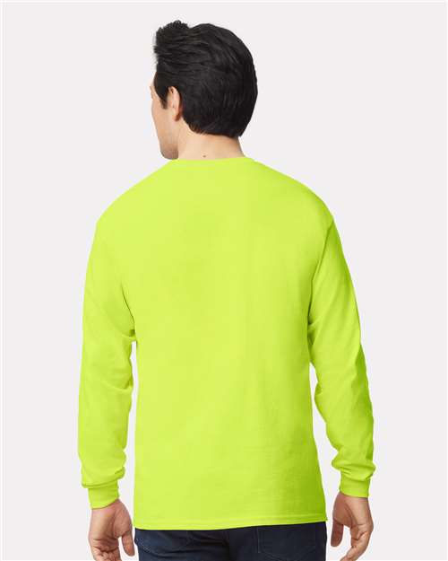 Gildan Unisex Ultra Cotton® Long Sleeve T-Shirt - 2400 Safety Green