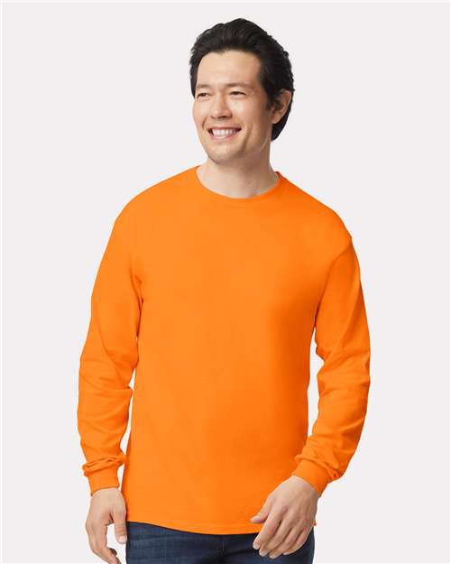 Gildan Unisex Ultra Cotton® Long Sleeve T-Shirt - 2400 Safety Orange