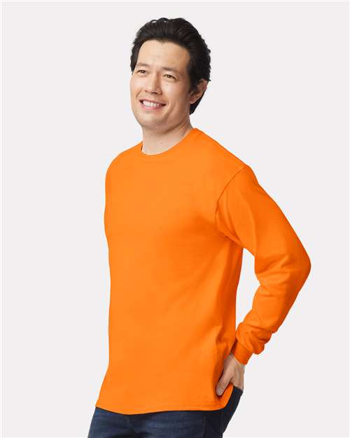 Gildan Unisex Ultra Cotton® Long Sleeve T-Shirt - 2400 Safety Orange