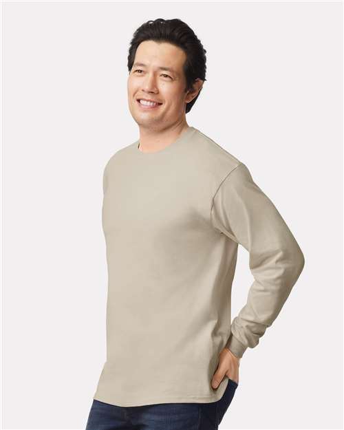 Gildan Unisex Ultra Cotton® Long Sleeve T-Shirt - 2400 Sand