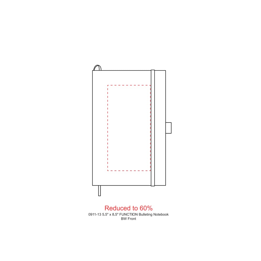 5.5" x 8.5" FUNCTION Bulleting Notebook - 0911-13 Black