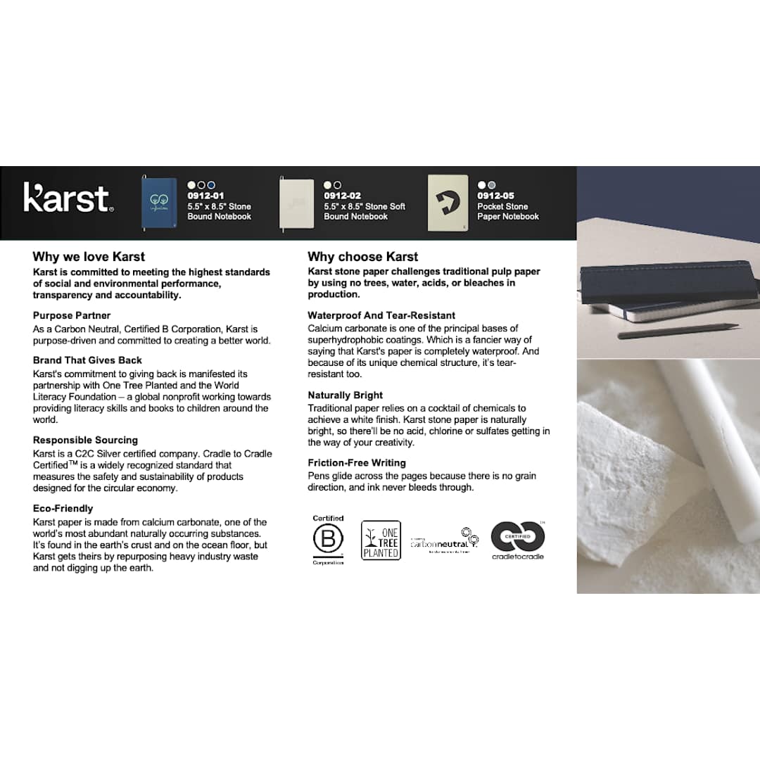 Karst Karst 5.5" x 8.5" Stone Soft Bound Notebook - 0912-02 Black