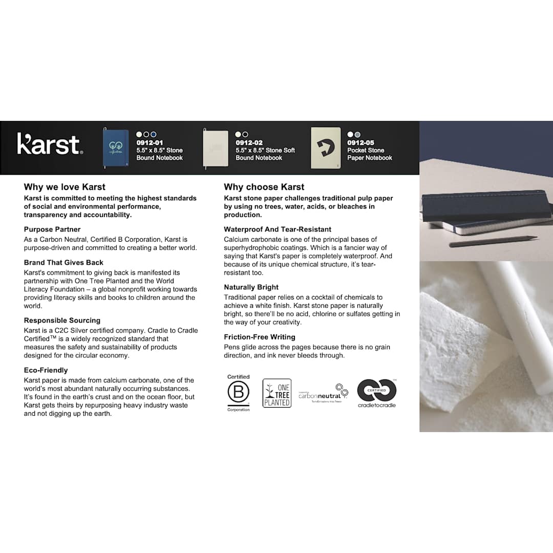 Karst Karst Pocket Stone Paper Notebook - 0912-05 Gray