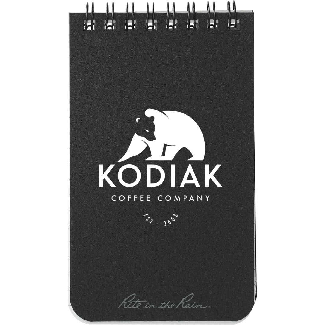 Rite in the Rain 3” x 5” Rite in the Rain Top Spiral Notebook - 0913-01 Black