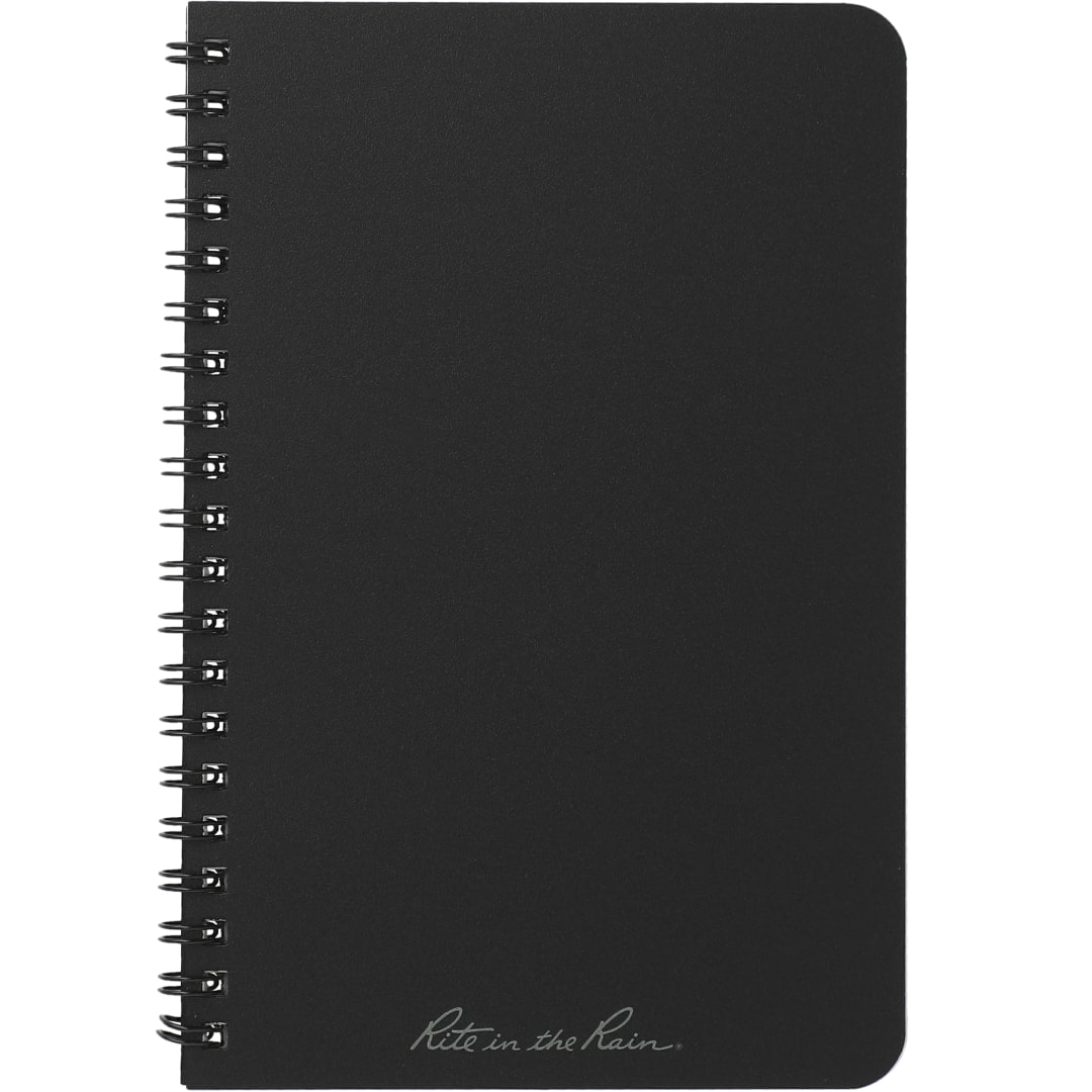 Rite in the Rain 4.6” x 7” Rite in the Rain Side Spiral Notebook - 0913-03 Black