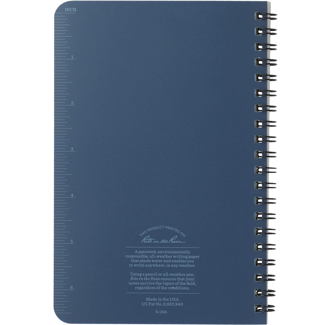 Rite in the Rain 4.6” x 7” Rite in the Rain Side Spiral Notebook - 0913-03 Blue
