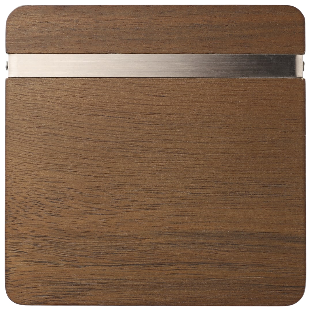 Graze Wood and Metal Coaster Set - 1022-15 Brown