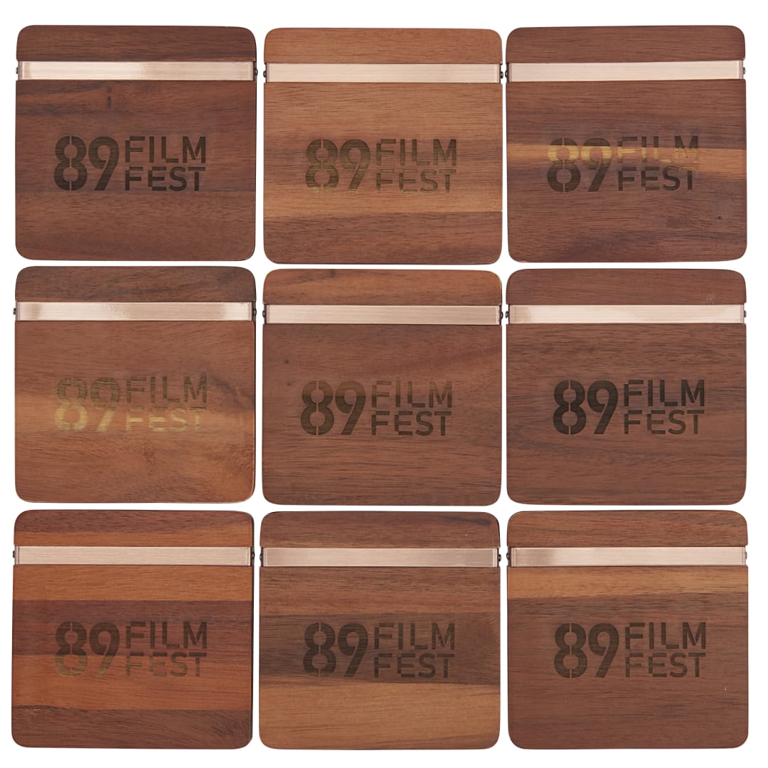 Graze Wood and Metal Coaster Set - 1022-15 Brown