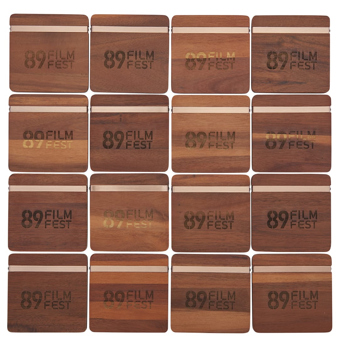 Graze Wood and Metal Coaster Set - 1022-15 Brown