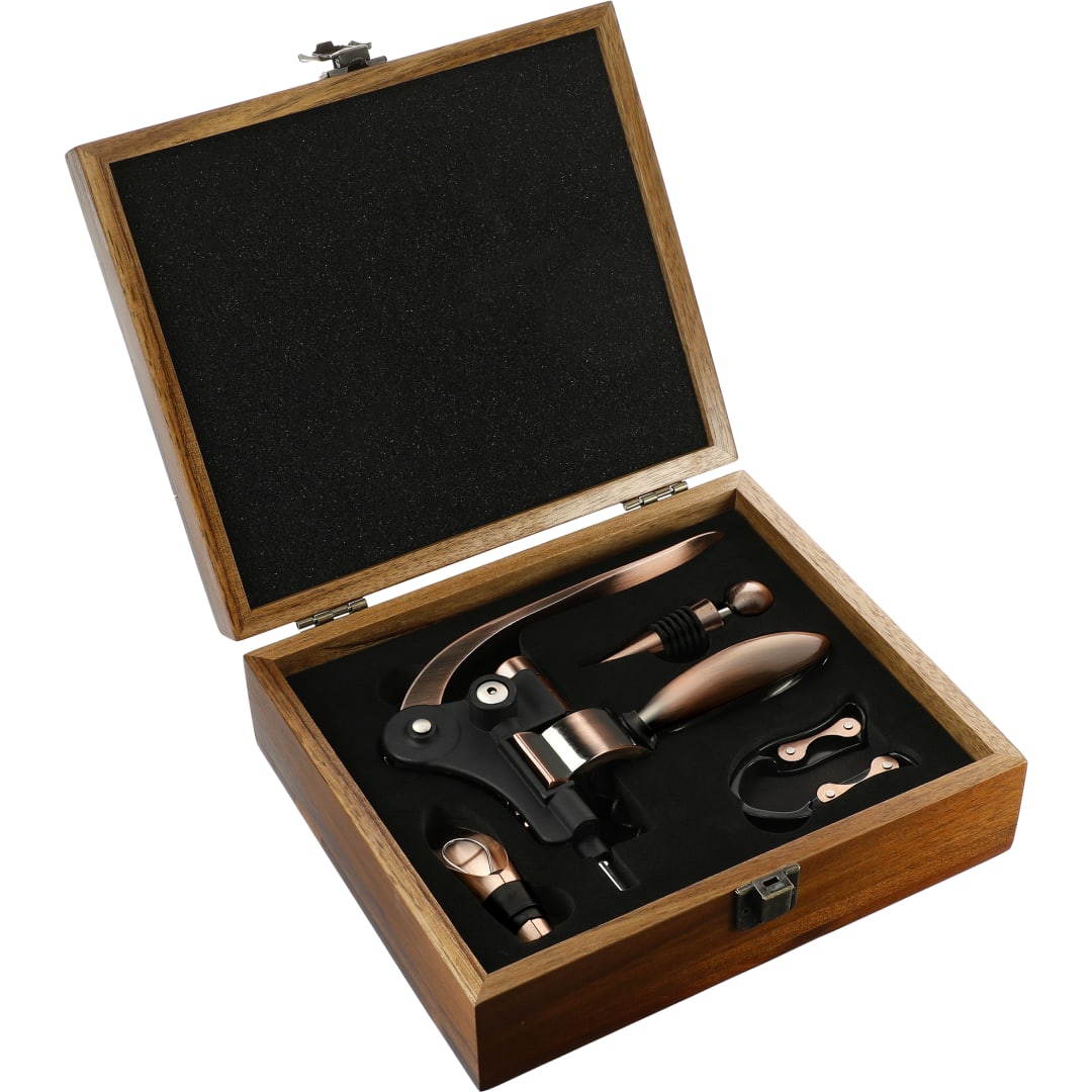  Graze Wood and Metal Wine Set - 1022-17