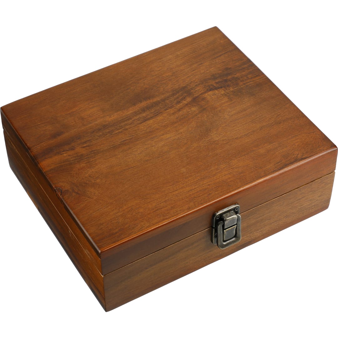 Graze Wood and Metal Wine Set - 1022-17 Brown