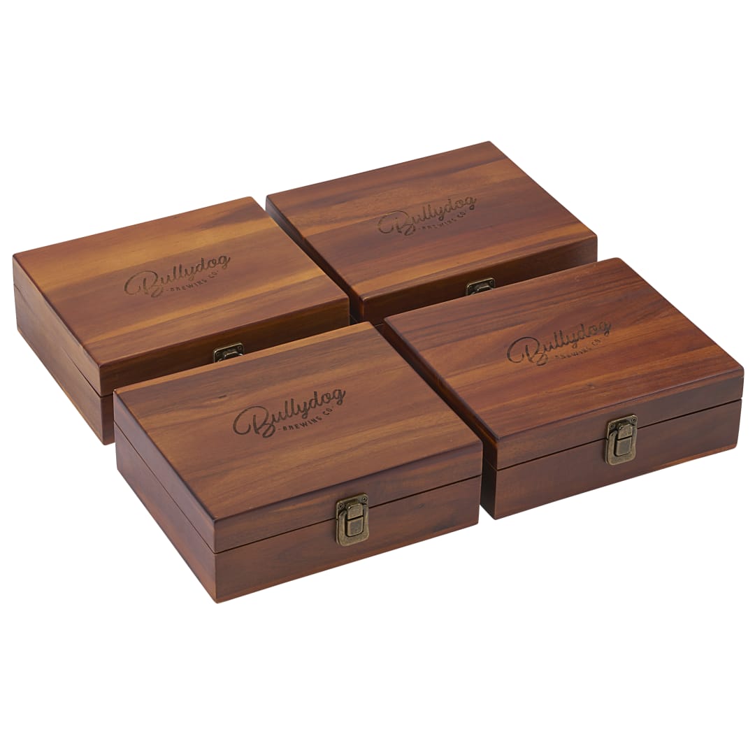 Graze Wood and Metal Wine Set - 1022-17 Brown