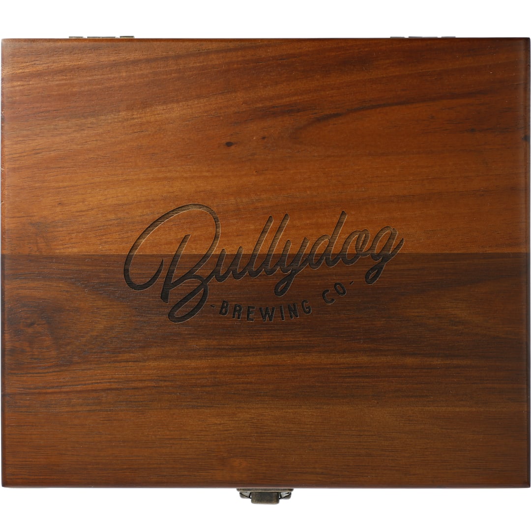 Graze Wood and Metal Wine Set - 1022-17 Brown