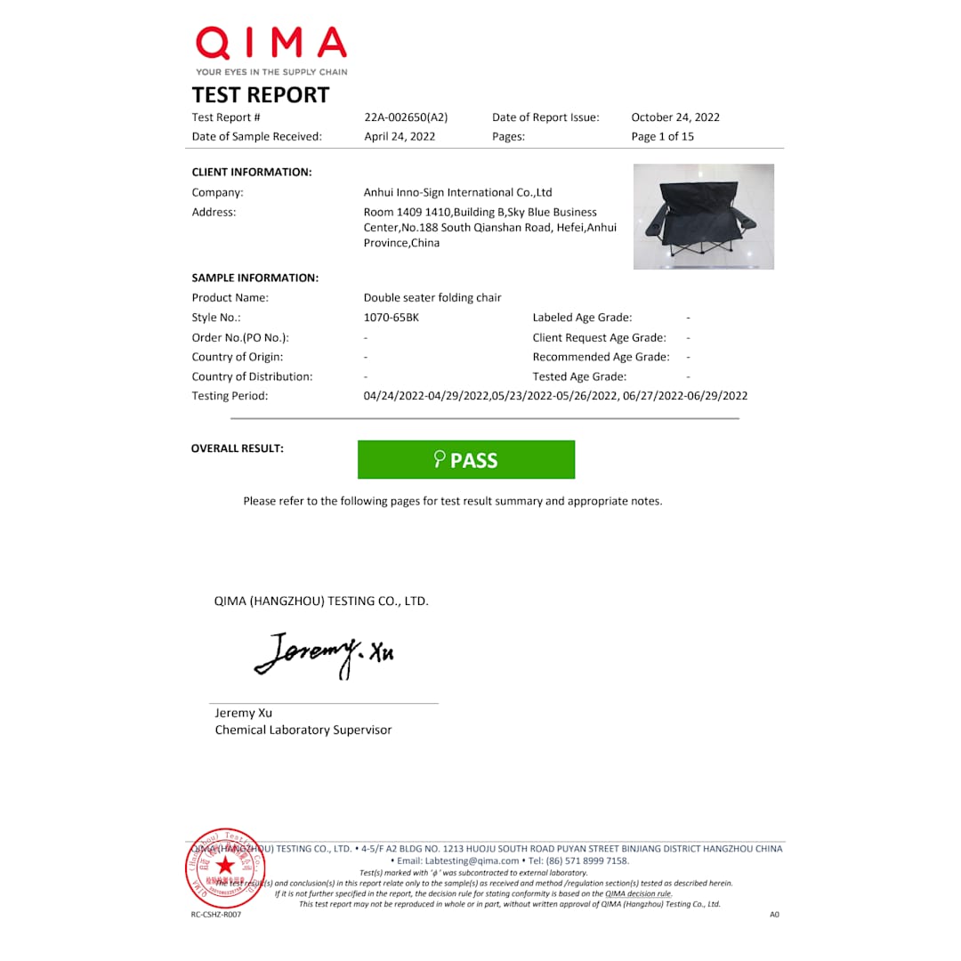 Double Seater Folding Chair - 1070-65 Black