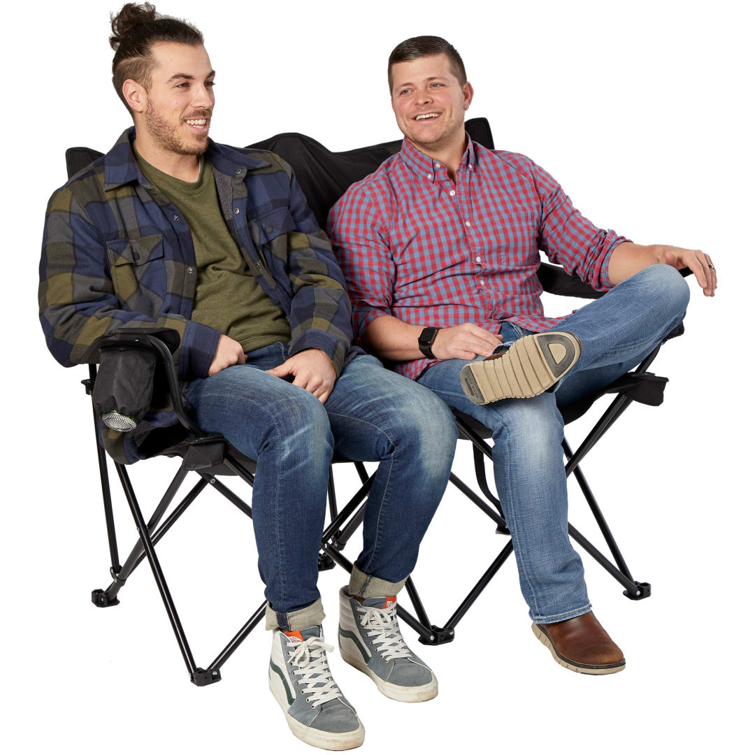 Double Seater Folding Chair - 1070-65 Black