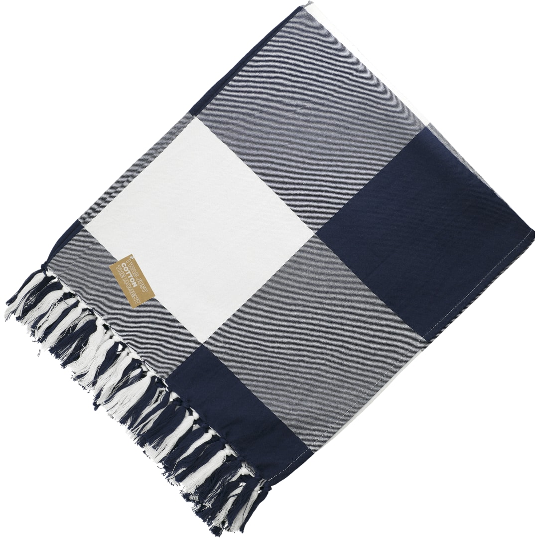 Field & Co. Field & Co. 100% Organic Cotton Check Throw Blanke - 1081-72 Blue