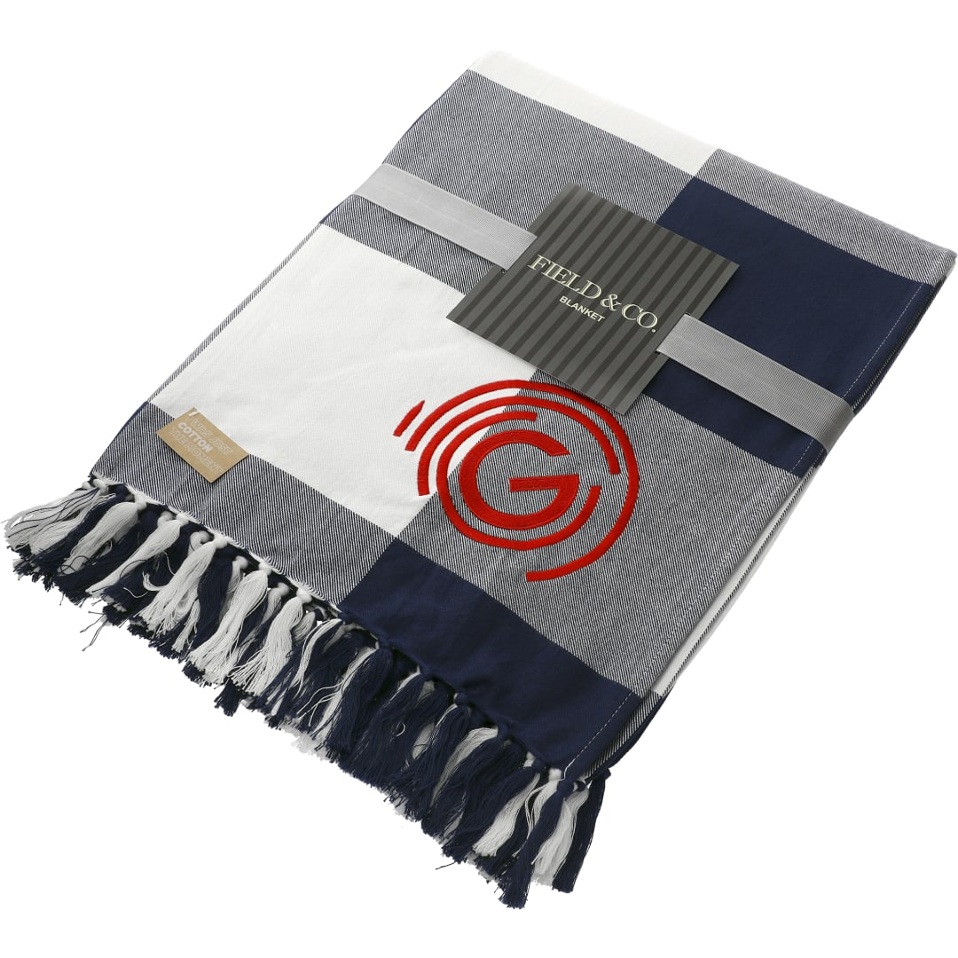 Field & Co. Field & Co. 100% Organic Cotton Check Throw Blanke - 1081-72 Blue