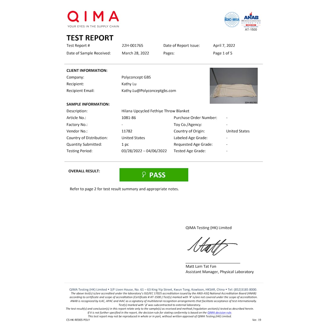 Hilana Hilana Upcycled Fethiye Throw Blanket - 1081-86 Tan