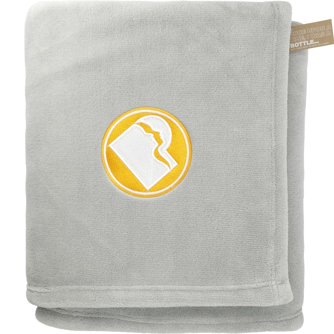 Recycled PET Oversized Coral Fleece Blanket - 1082-02 Gray