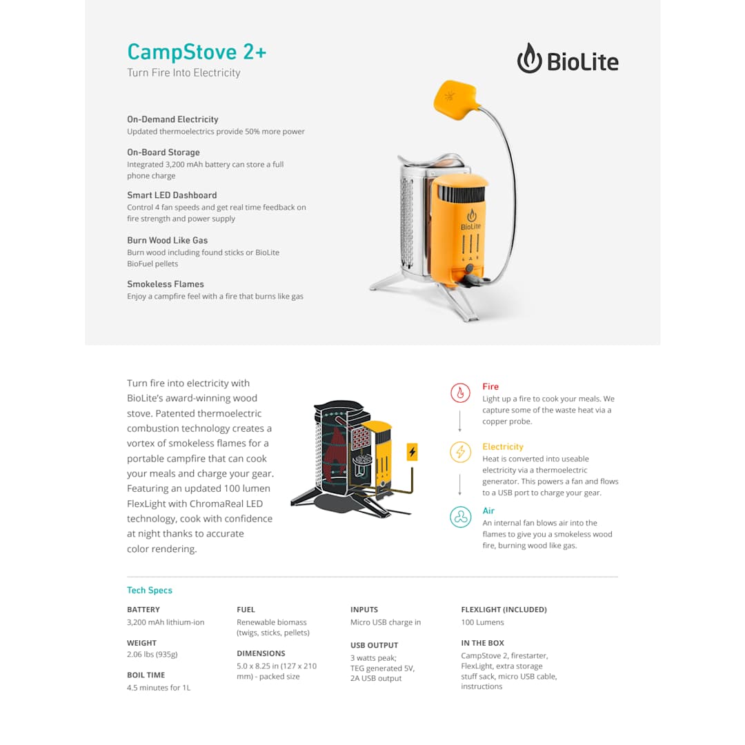 BioLite BioLite CampStove 2+ - 1095-01 Orange