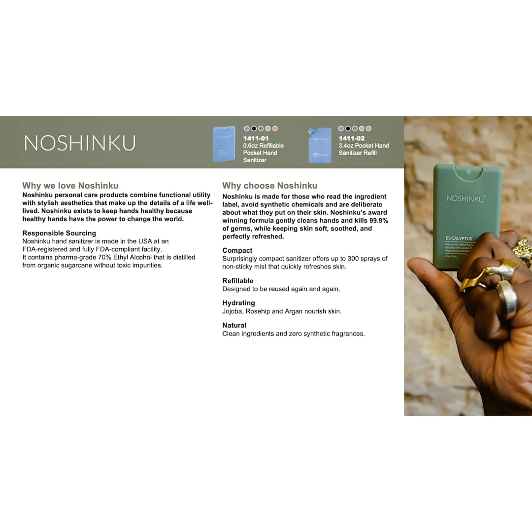 Noshinku 0.6oz Noshinku Refillable Pocket Hand Sanitizer - 1411-01