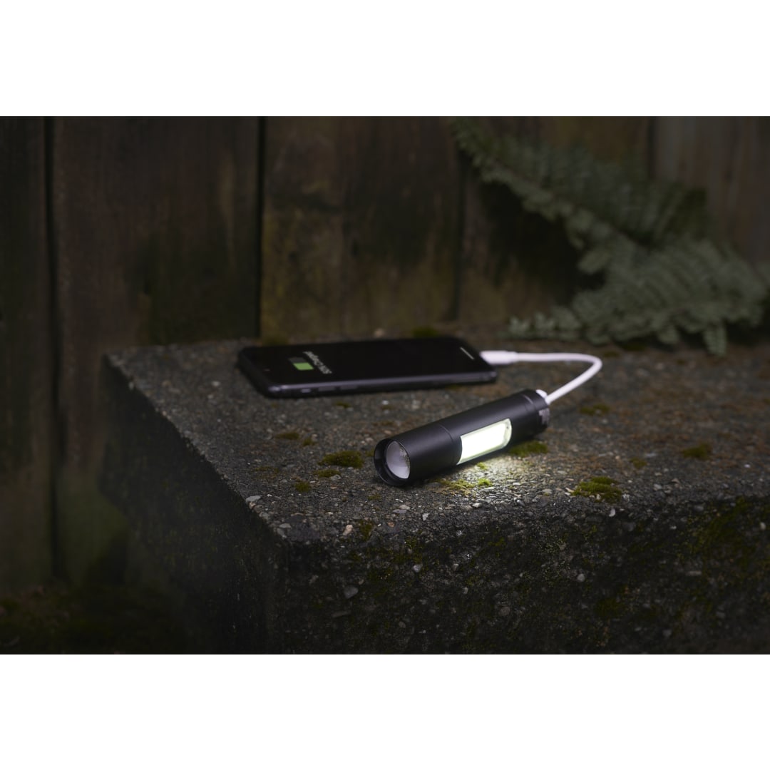 Rechargeable 2200mah Flashlight - 1431-05 Black