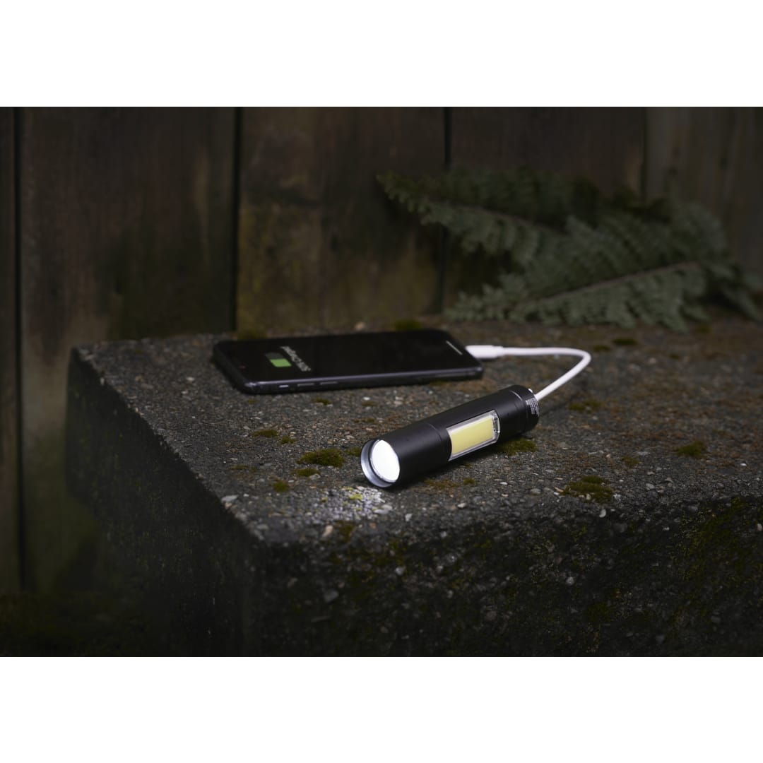 Rechargeable 2200mah Flashlight - 1431-05 Black