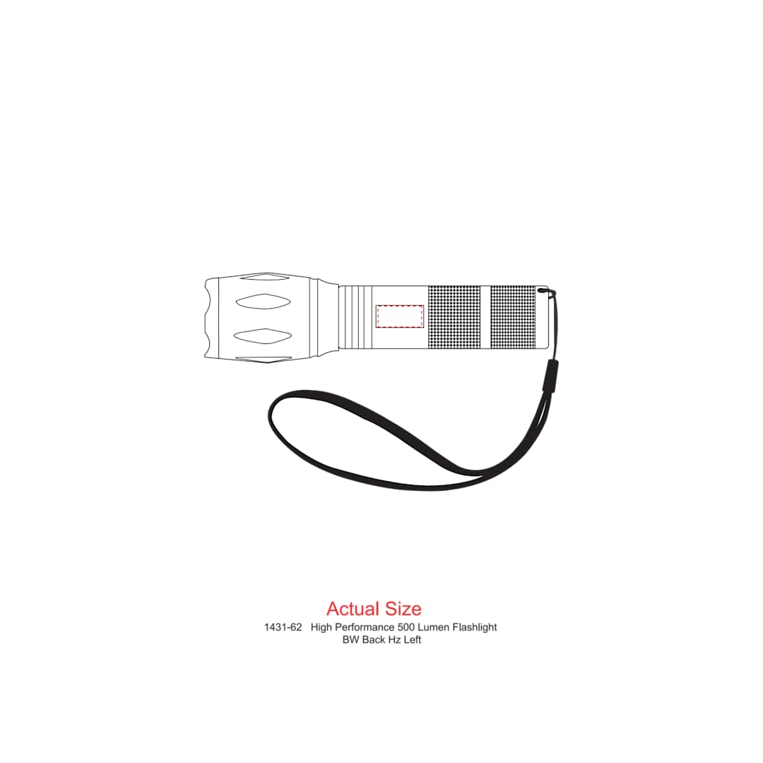High Performance 500 Lumen Flashlight - 1431-62 Black